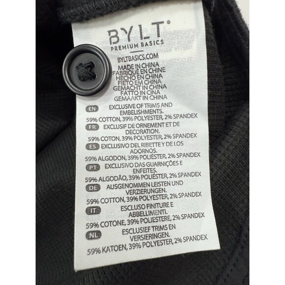 BYLT Mens Coastal Overshirt Sz Large Shirt Long Sleeve Button Up Waffle Knit - Picture 8 of 12